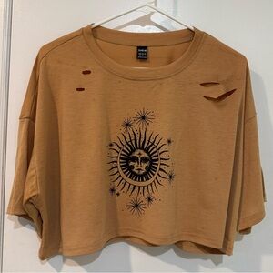 brown womens crop top